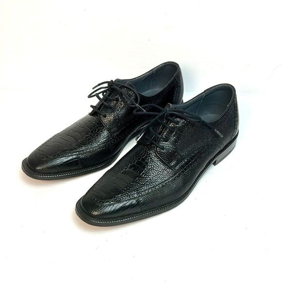 David X Genuine Lizard and Ostrich Men's Dress Shoes Black Size 9.5 - Picture 2 of 14